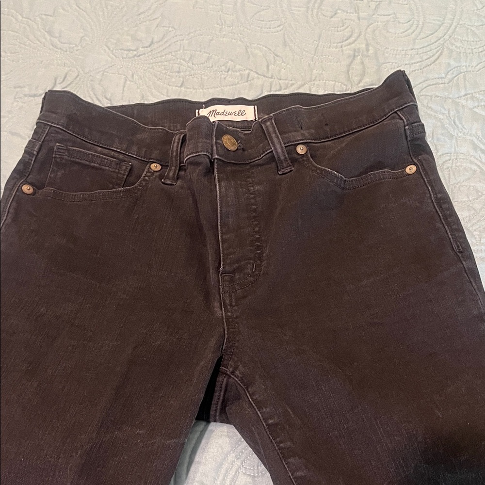 Madewell Black Denim Jeans 9” High Rise Skinny 29 Tall